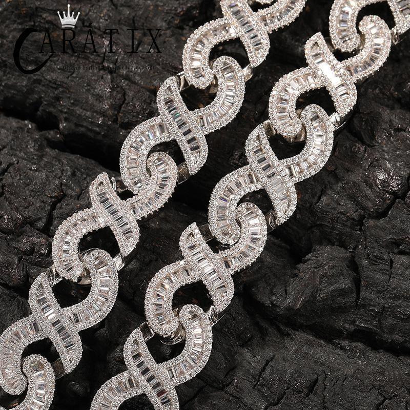 CARÁTIX 15mm Infinity Link Chain Necklace – 5A+ CZ Iced Out Hip Hop Bling Jewelry for Men | Gold & Silver Rapper Gift - CaratixJewelry