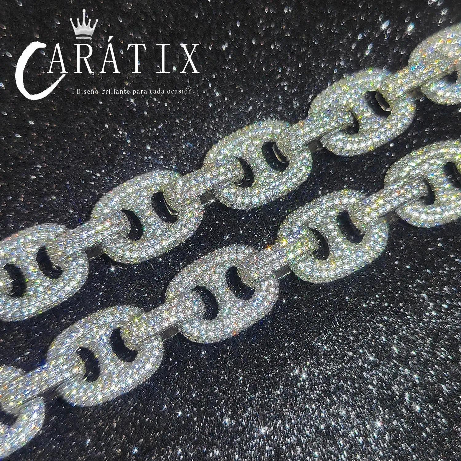 CARÁTIX – 15mm Pig Nose Cuban Link Chain Necklace | Iced Out CZ Bling Hip Hop Jewelry for Men & Women, Rapper Street Style - CaratixJewelry