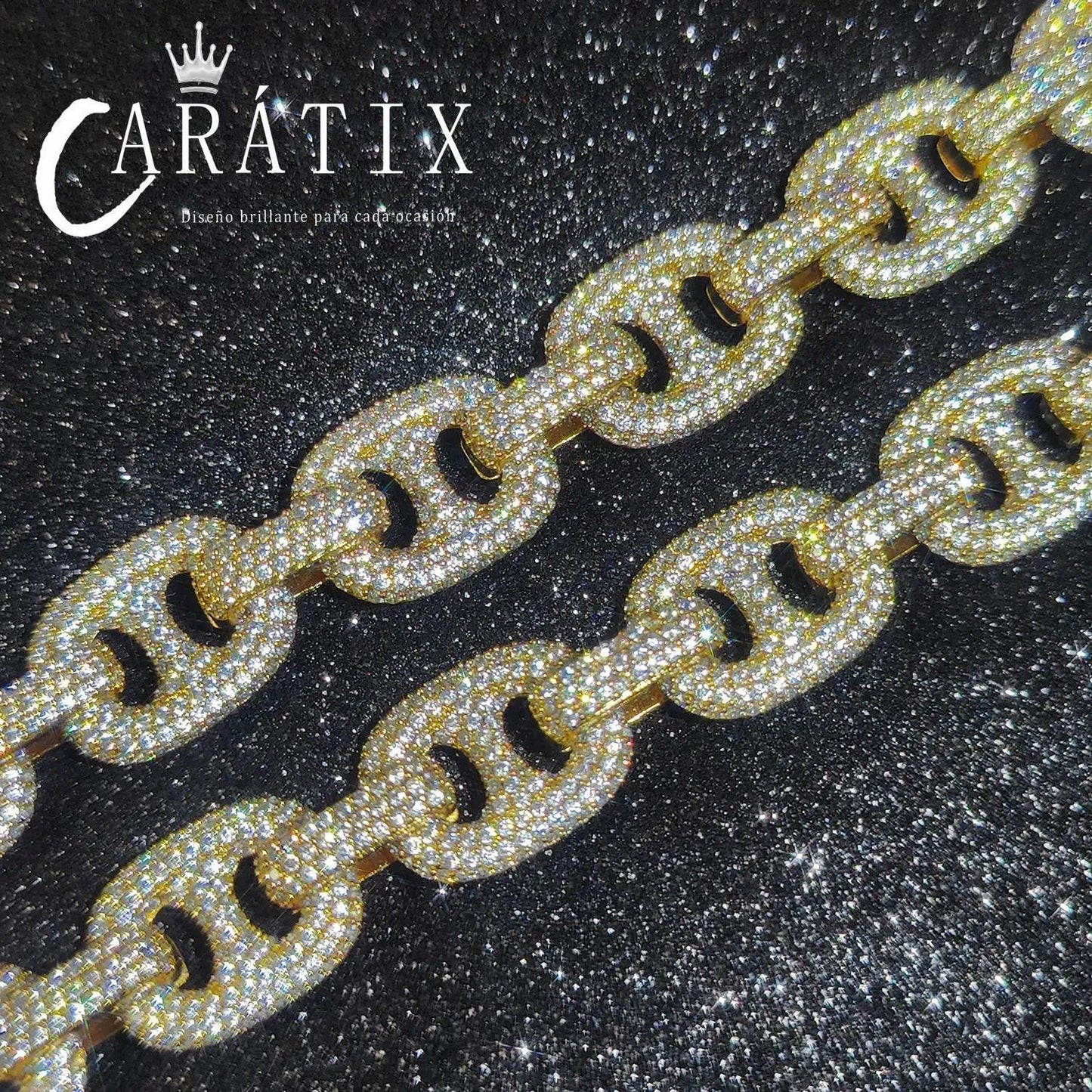 CARÁTIX – 15mm Pig Nose Cuban Link Chain Necklace | Iced Out CZ Bling Hip Hop Jewelry for Men & Women, Rapper Street Style - CaratixJewelry