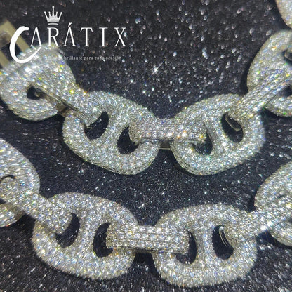 CARÁTIX – 15mm Pig Nose Cuban Link Chain Necklace | Iced Out CZ Bling Hip Hop Jewelry for Men & Women, Rapper Street Style - CaratixJewelry