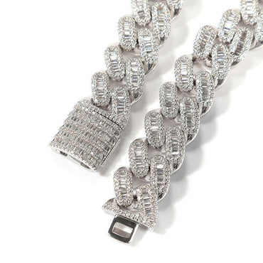 CARÁTIX 15mm Round Cuban Link Chain Necklace – Claw Setting 3A+ CZ Iced Out Hip Hop Bling Jewelry for Men | Miami Rapper Gift - CaratixJewelry