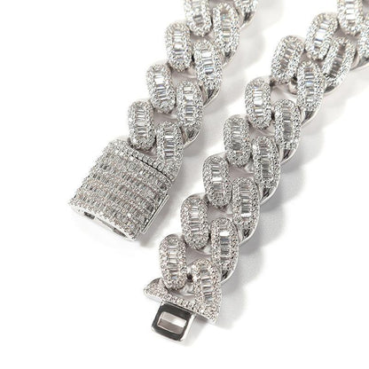 CARÁTIX 15mm Round Cuban Link Chain Necklace – Claw Setting 3A+ CZ Iced Out Hip Hop Bling Jewelry for Men | Miami Rapper Gift - CaratixJewelry