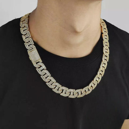 CARÁTIX – 16mm Bling Zircon Pig Nose Cuban Link Chain Necklace | Custom Hip Hop Jewelry for Men - CaratixJewelry