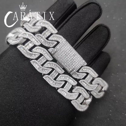 CARÁTIX – 16mm Bling Zircon Pig Nose Cuban Link Chain Necklace | Custom Hip Hop Jewelry for Men - CaratixJewelry