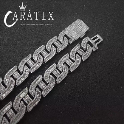 CARÁTIX – 16mm Bling Zircon Pig Nose Cuban Link Chain Necklace | Custom Hip Hop Jewelry for Men - CaratixJewelry