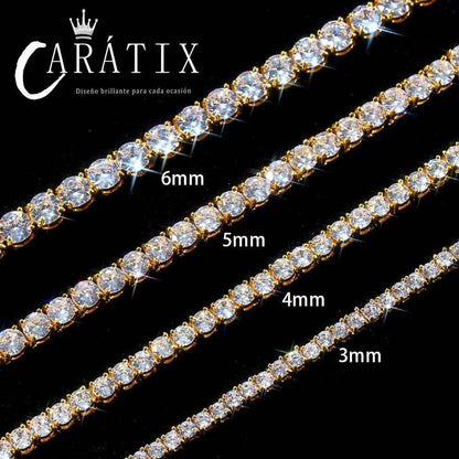 CARÁTIX - 1/8/K golden Chain Jewelry Tennis Choker Necklace Mens Cubic Zirconia Tennis Chain For Women Luxury Jewelry Valentine's Day Gift for Men & Girls & Boys Mothers' Day Gift #Springtok - CaratixJewelry