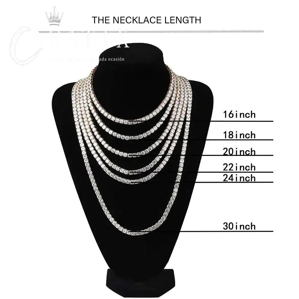 CARÁTIX - 1/8/K golden Chain Jewelry Tennis Choker Necklace Mens Cubic Zirconia Tennis Chain For Women Luxury Jewelry Valentine's Day Gift for Men & Girls & Boys Mothers' Day Gift #Springtok - CaratixJewelry
