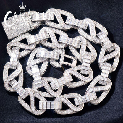 CARÁTIX 18mm / 20mm T Square Cuban Link Chain Necklace – Iced Out Hip Hop Jewelry for Men | Trendy Rapper Bracelet Style - CaratixJewelry