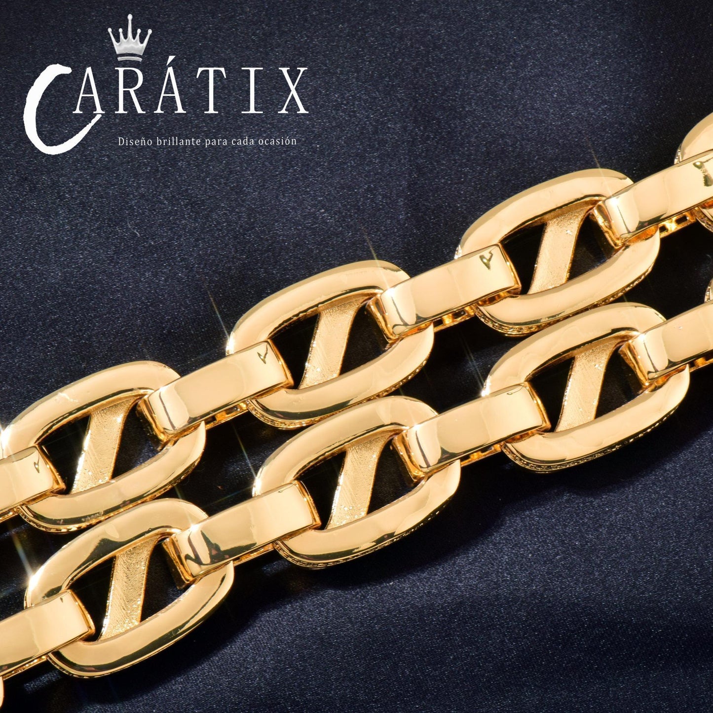 CARÁTIX 18mm / 20mm T Square Cuban Link Chain Necklace – Iced Out Hip Hop Jewelry for Men | Trendy Rapper Bracelet Style - CaratixJewelry