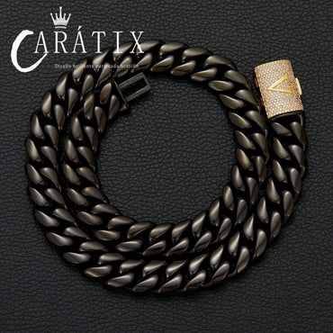 CARÁTIX 18mm Flower Infinity Cuban Link Chain Necklace – 5A+ CZ Iced Out Heavy Hip Hop Bling Jewelry for Men | Rapper Gift - CaratixJewelry