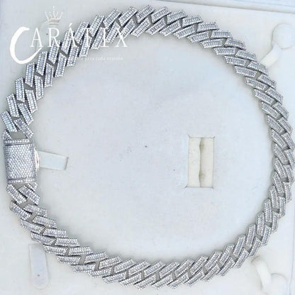 CARÁTIX 18mm Miami Cuban Link Chain Necklace – Mixed Inlay Zircon Iced Out Hip Hop Bling Jewelry for Men | Luxury Gift - CaratixJewelry