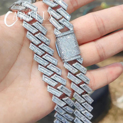 CARÁTIX 18mm Miami Cuban Link Chain Necklace – Mixed Inlay Zircon Iced Out Hip Hop Bling Jewelry for Men | Luxury Gift - CaratixJewelry