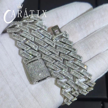 CARÁTIX 18mm Miami Cuban Link Chain Necklace – Mixed Inlay Zircon Iced Out Hip Hop Bling Jewelry for Men | Luxury Gift - CaratixJewelry