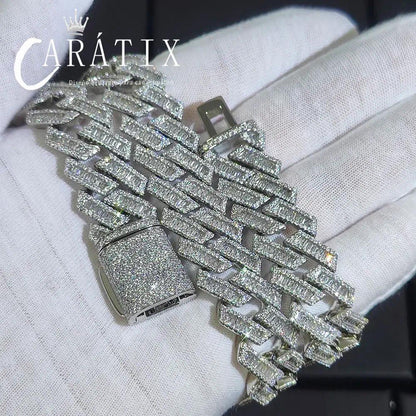 CARÁTIX 18mm Miami Cuban Link Chain Necklace – Mixed Inlay Zircon Iced Out Hip Hop Bling Jewelry for Men | Luxury Gift - CaratixJewelry