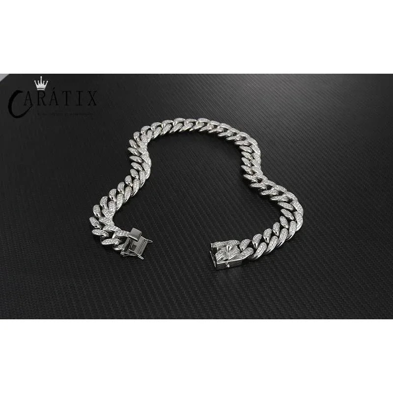 CARÁTIX 19mm Cuban Chain | Titanium Steel Iced Out Hip Hop Necklace for Men - CaratixJewelry