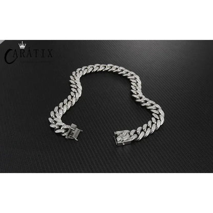CARÁTIX 19mm Cuban Chain | Titanium Steel Iced Out Hip Hop Necklace for Men - CaratixJewelry