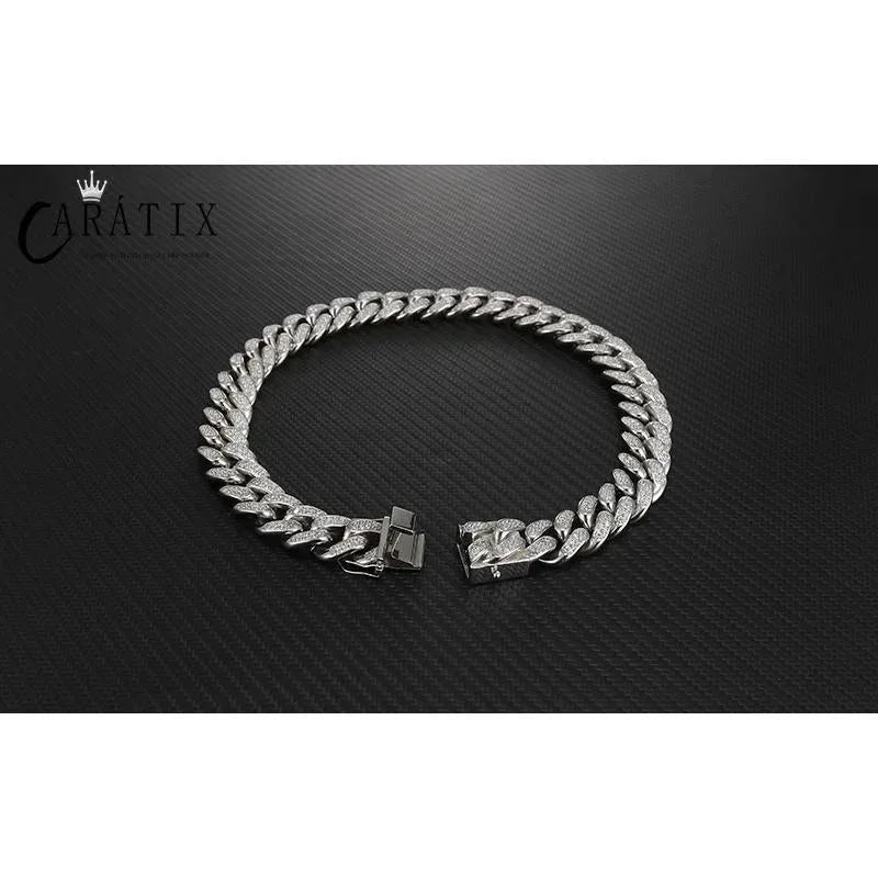 CARÁTIX 19mm Cuban Chain | Titanium Steel Iced Out Hip Hop Necklace for Men - CaratixJewelry