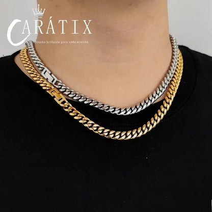CARÁTIX – 2024 Hip Hop Miami Cuban Link Chain Necklace | Iced Out Jewelry for Men & Women, Street Style Fashion - CaratixJewelry