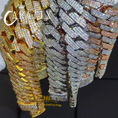 CARÁTIX – 20mm 3-Row Cuban Link Chain Necklace - CaratixJewelry