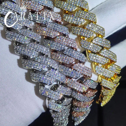 CARÁTIX – 20mm 3-Row Cuban Link Chain Necklace - CaratixJewelry