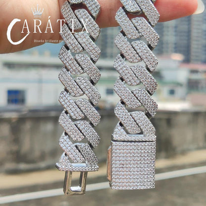 CARÁTIX 20mm 3 Row Cuban Link Chain Necklace – Iced Out Heavy Hip Hop Bling Jewelry for Men | Thick Luxury Necklace - CaratixJewelry