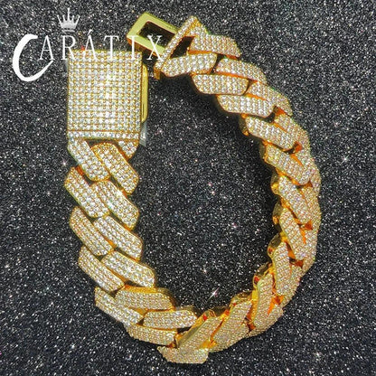 CARÁTIX – 20mm 3-Row Thick Cuban Link Chain Necklace | Bling Hip Hop Jewelry for Men - CaratixJewelry