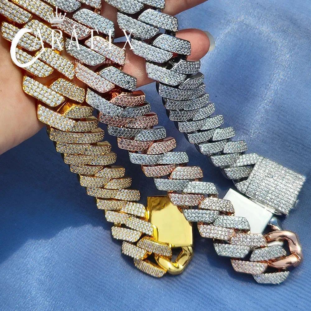 CARÁTIX – 20mm 3-Row Thick Cuban Link Chain Necklace | Bling Hip Hop Jewelry for Men - CaratixJewelry