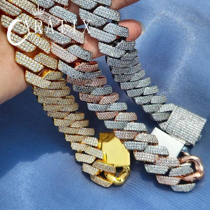 CARÁTIX – 20mm 3-Row Thick Cuban Link Chain Necklace | Bling Hip Hop Jewelry for Men - CaratixJewelry