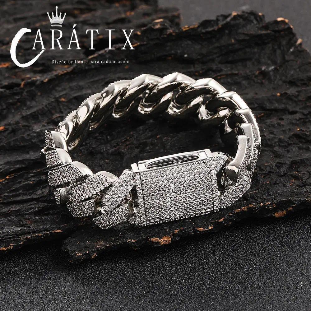 CARÁTIX – 20mm 3-Row Thick Cuban Link Chain Necklace | Bling Hip Hop Jewelry for Men - CaratixJewelry