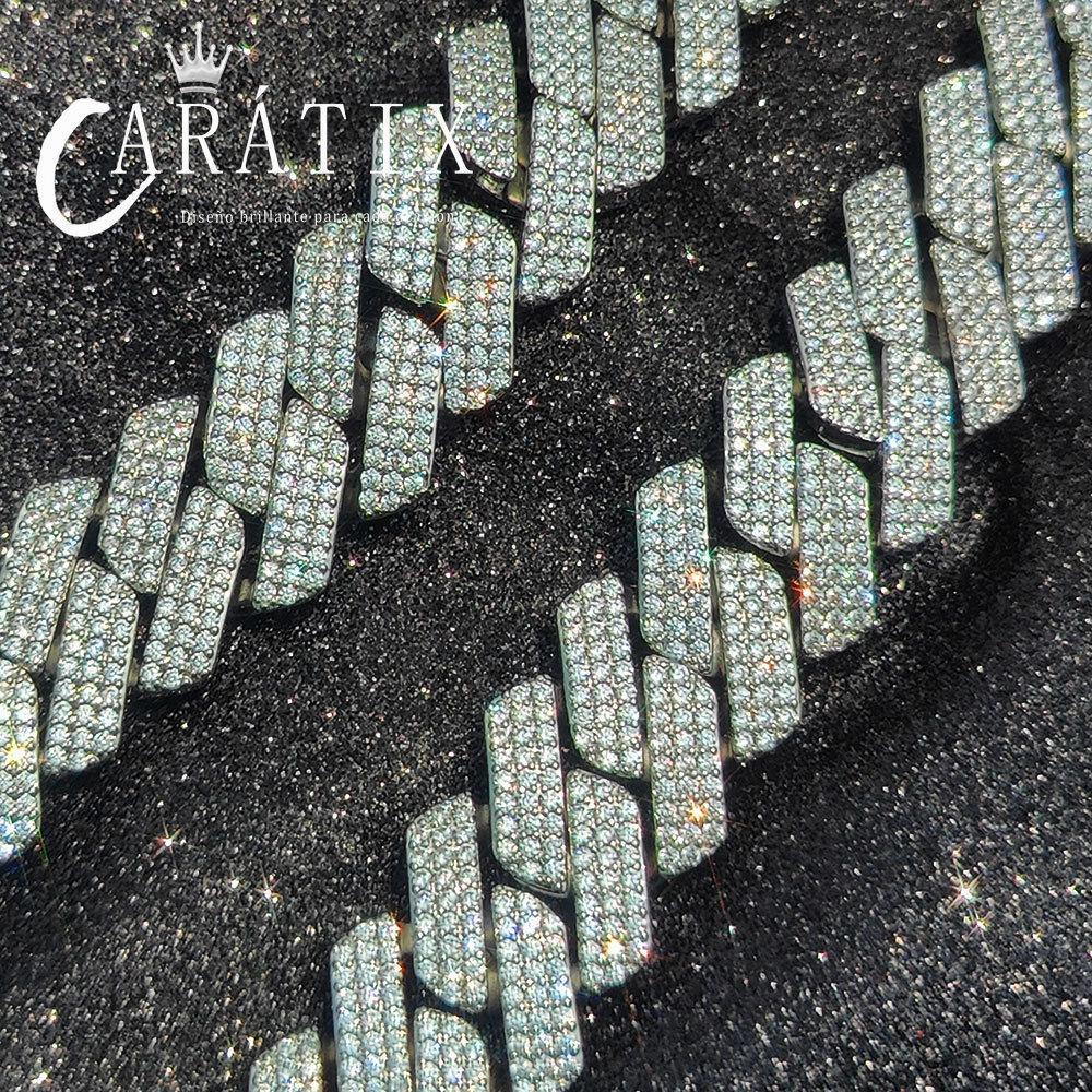 CARÁTIX – 20mm 3-Row Thick Cuban Link Chain Necklace | Bling Iced Hip Hop Jewelry for Men - CaratixJewelry