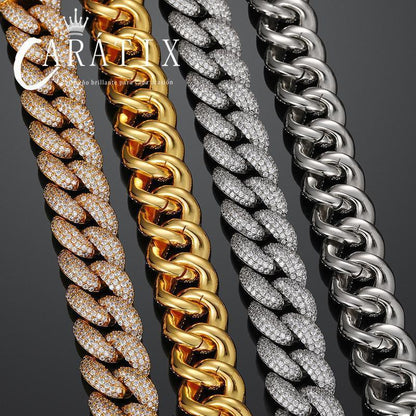 CARÁTIX 20mm 4-Row Cuban Chain | Claw Set CZ Iced Out Hip Hop Necklace for Men - CaratixJewelry