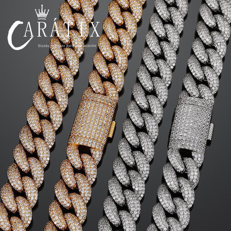 CARÁTIX 20mm 4-Row Cuban Chain | Claw Set CZ Iced Out Hip Hop Necklace for Men - CaratixJewelry
