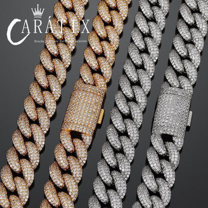 CARÁTIX 20mm 4-Row Cuban Chain | Claw Set CZ Iced Out Hip Hop Necklace for Men - CaratixJewelry