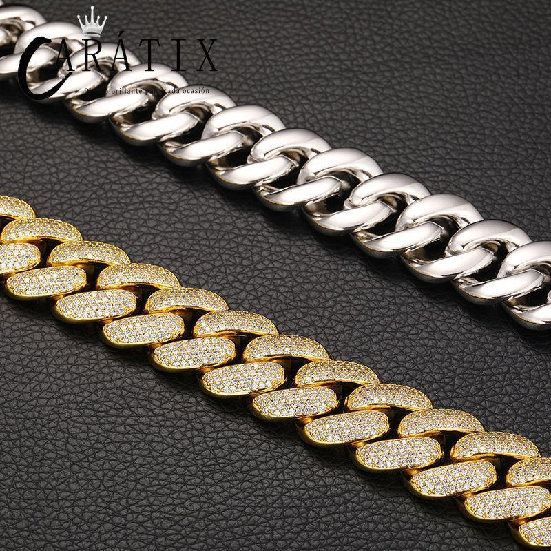 CARÁTIX 20mm 4-Row Cuban Miami Link Chain Necklace – Iced Out CZ Jewelry for Men & Women Hip Hop - CaratixJewelry