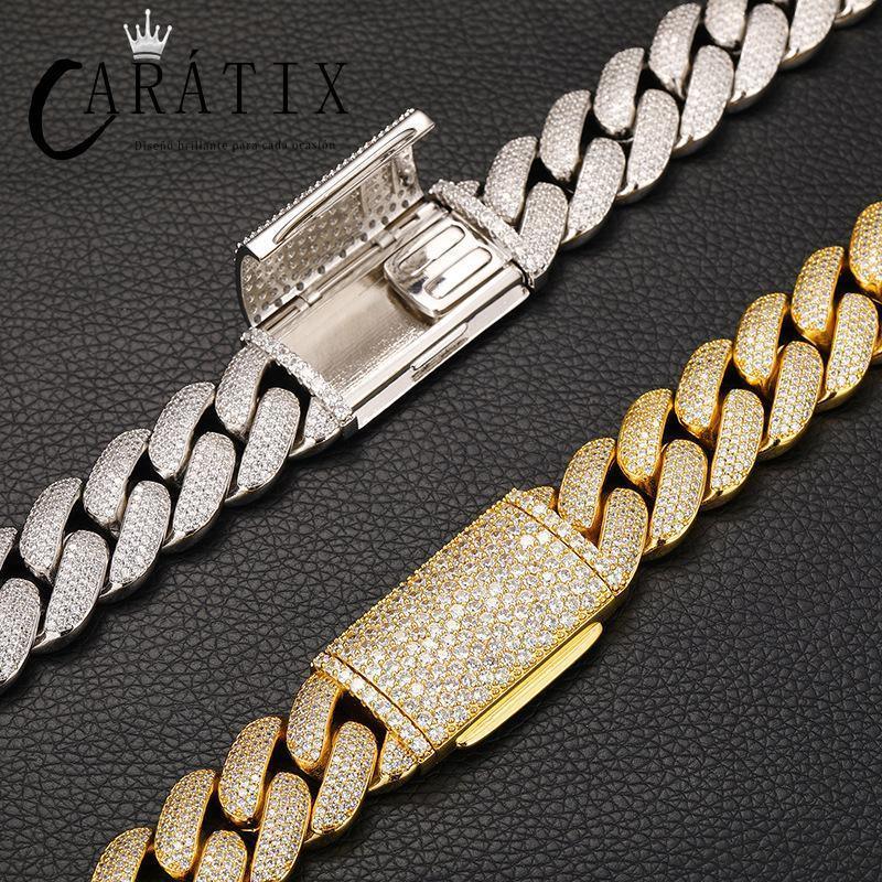 CARÁTIX 20mm 4-Row Cuban Miami Link Chain Necklace – Iced Out CZ Jewelry for Men & Women Hip Hop - CaratixJewelry