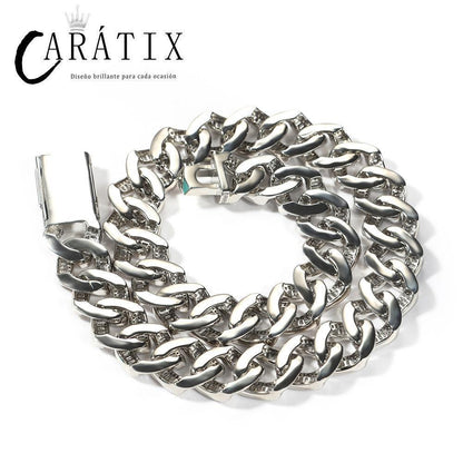CARÁTIX – 20mm Big Heavy Square Cuban Miami Link Chain Necklace | 3A+ CZ Bling Iced Hip Hop Jewelry for Men - CaratixJewelry