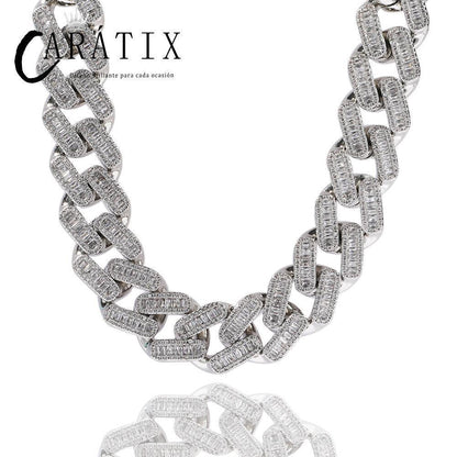 CARÁTIX – 20mm Big Heavy Square Cuban Miami Link Chain Necklace | 3A+ CZ Bling Iced Hip Hop Jewelry for Men - CaratixJewelry