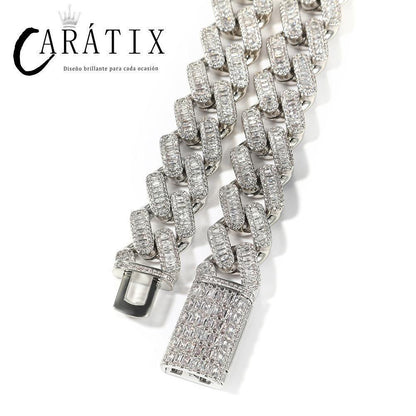 CARÁTIX – 20mm Big Heavy Square Cuban Miami Link Chain Necklace | 3A+ CZ Bling Iced Hip Hop Jewelry for Men - CaratixJewelry