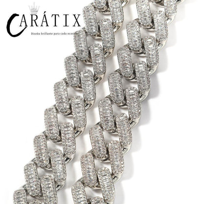 CARÁTIX – 20mm Big Heavy Square Cuban Miami Link Chain Necklace | 3A+ CZ Bling Iced Hip Hop Jewelry for Men - CaratixJewelry