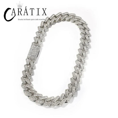 CARÁTIX – 20mm Big Heavy Square Cuban Miami Link Chain Necklace | 3A+ CZ Bling Iced Hip Hop Jewelry for Men - CaratixJewelry