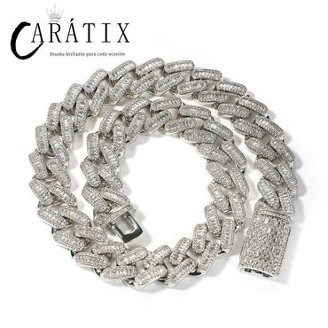 CARÁTIX – 20mm Big Heavy Square Cuban Miami Link Chain Necklace | 3A+ CZ Bling Iced Hip Hop Jewelry for Men - CaratixJewelry