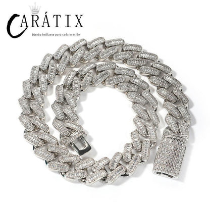 CARÁTIX – 20mm Big Heavy Square Cuban Miami Link Chain Necklace | 3A+ CZ Bling Iced Hip Hop Jewelry for Men - CaratixJewelry