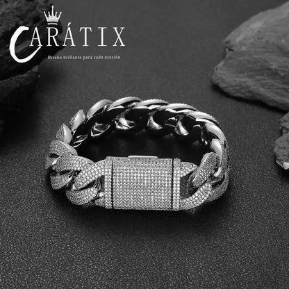 CARÁTIX – 20mm Bling Cuban Link Chain Necklace | Gold & Silver Plated Hip Hop Jewelry for Women - CaratixJewelry