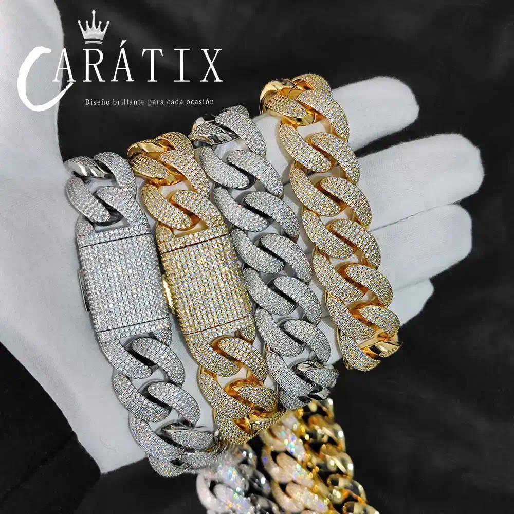 CARÁTIX – 20mm Bling Cuban Link Chain Necklace | Gold & Silver Plated Hip Hop Jewelry for Women - CaratixJewelry