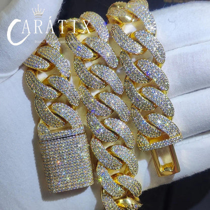 CARÁTIX – 20mm Bling Cuban Link Chain Necklace | Gold & Silver Plated Hip Hop Jewelry for Women - CaratixJewelry