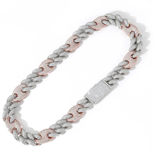 CARÁTIX 20mm Coffee Bean Cuban Link Chain Necklace – 5A+ CZ Iced Out Heavy Hip Hop Bling Jewelry for Men | Solid Rapper Gift - CaratixJewelry