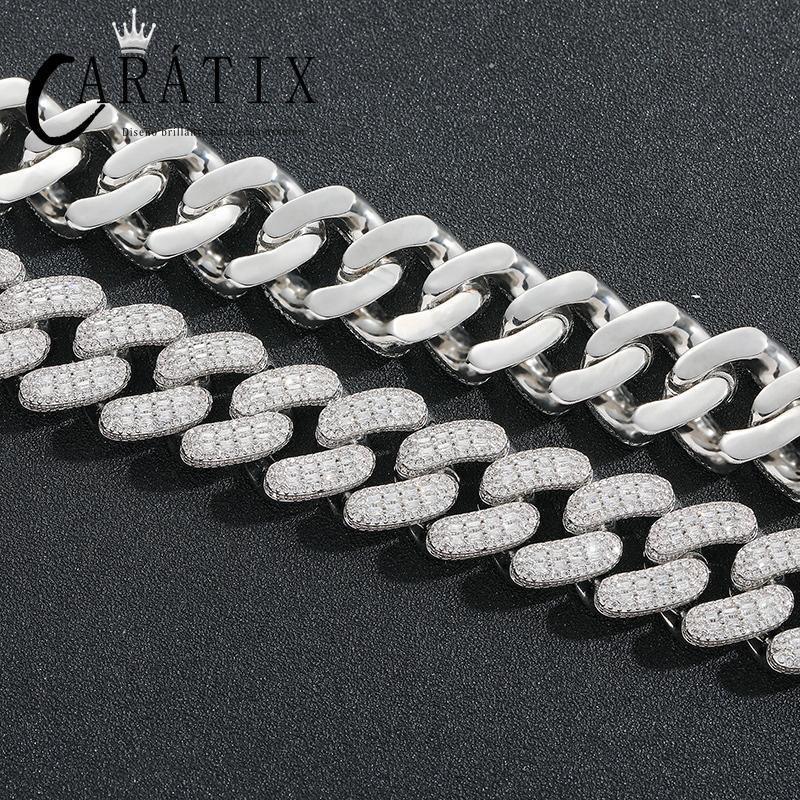 CARÁTIX 20mm Full CZ Cuban Chain Set | 5A+ Iced Out Hip Hop Necklace & Bracelet for Men - CaratixJewelry