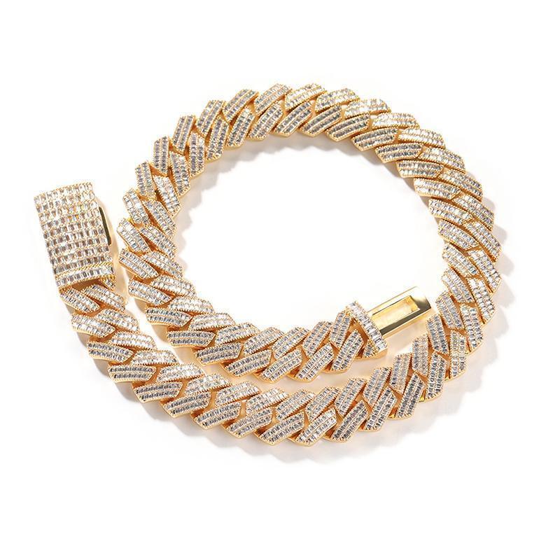 CARÁTIX 20mm Iced Out Cuban Link Chain Necklace – Heavy CZ Rhombus Hip Hop Bling Jewelry for Men | Rapper Curb Choker Gift - CaratixJewelry