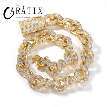 CARÁTIX 20mm Infinity Cuban Chain | 5A+ CZ Iced Out Hip Hop Necklace for Men - CaratixJewelry