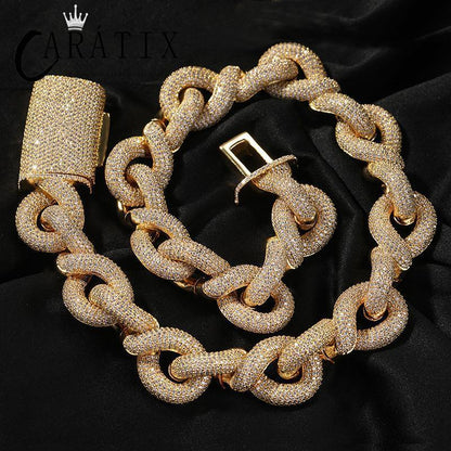 CARÁTIX 20mm Infinity Cuban Chain | 5A+ CZ Iced Out Hip Hop Necklace for Men - CaratixJewelry